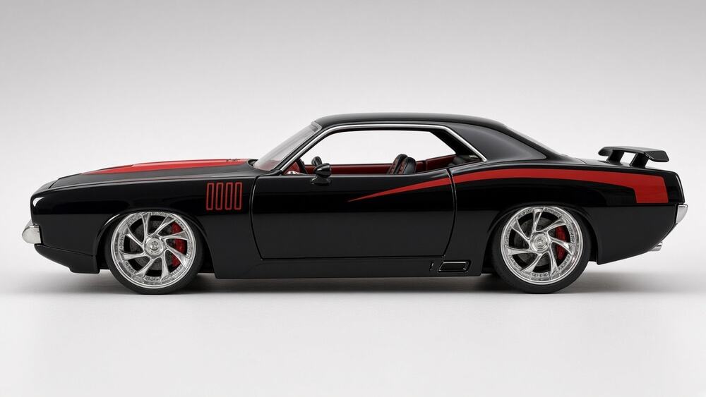 Jada Bigtime Muscle Cuda Black Red Diecast 1:24